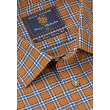 Oxford Shirts Brook Taverner Regular Fit Gold Check Cotton Oxford Shirt £89.00