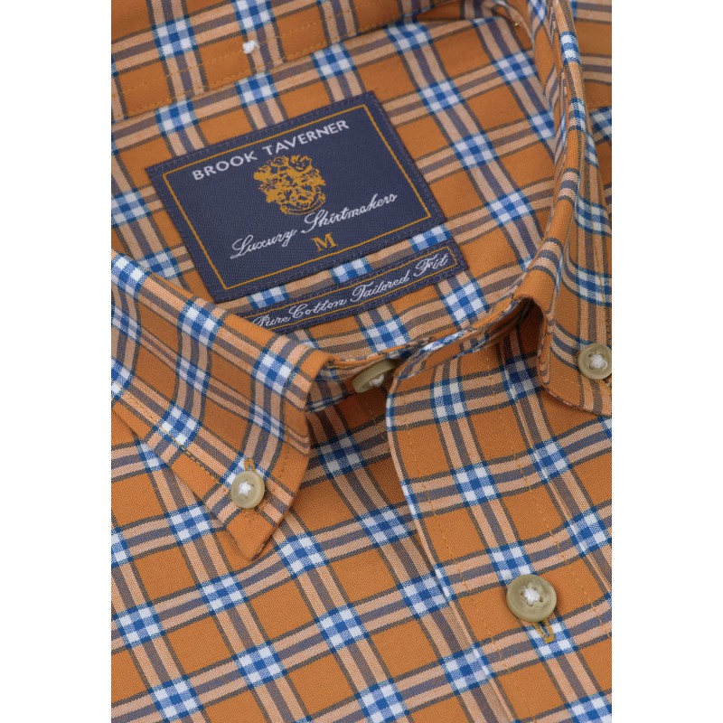 Oxford Shirts Brook Taverner Regular Fit Gold Check Cotton Oxford Shirt £89.00