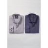 Shirts Brook Taverner Regular Fit Plain Blue Melange Shirt £116.00