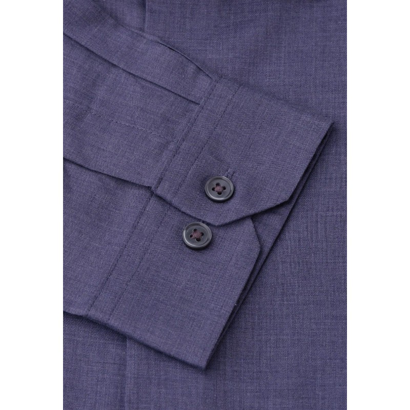 Shirts Brook Taverner Regular Fit Plain Blue Melange Shirt £116.00