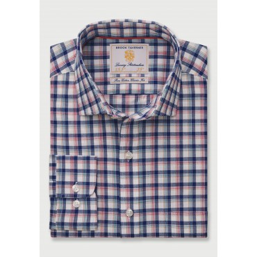 Shirts Brook Taverner Regular Fit Blue Check Cotton Shirt £170.00