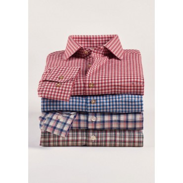 Shirts Brook Taverner Regular Fit Blue Check Cotton Shirt £170.00