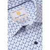 Business Casual Shirts Brook Taverner Tailored Fit White With Navy Print Business Cotton Shirt £71.00