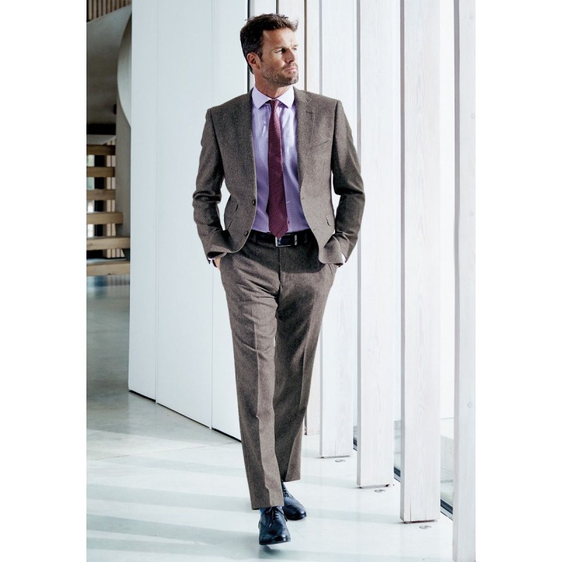 Suit Trousers Brook Taverner Tailored Fit Cassino Grey Check Washable Suit Trouser £81.00