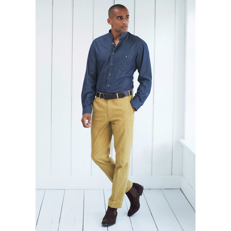 Fit Trousers Brook Taverner Tailored Fit Amiss Sand Linen Cotton Stretch Trouser £54.00