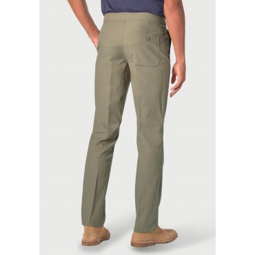 Fit Trousers Brook Taverner Regular Fit Cowdrey Khaki Linen Cotton Stretch Trouser £54.00