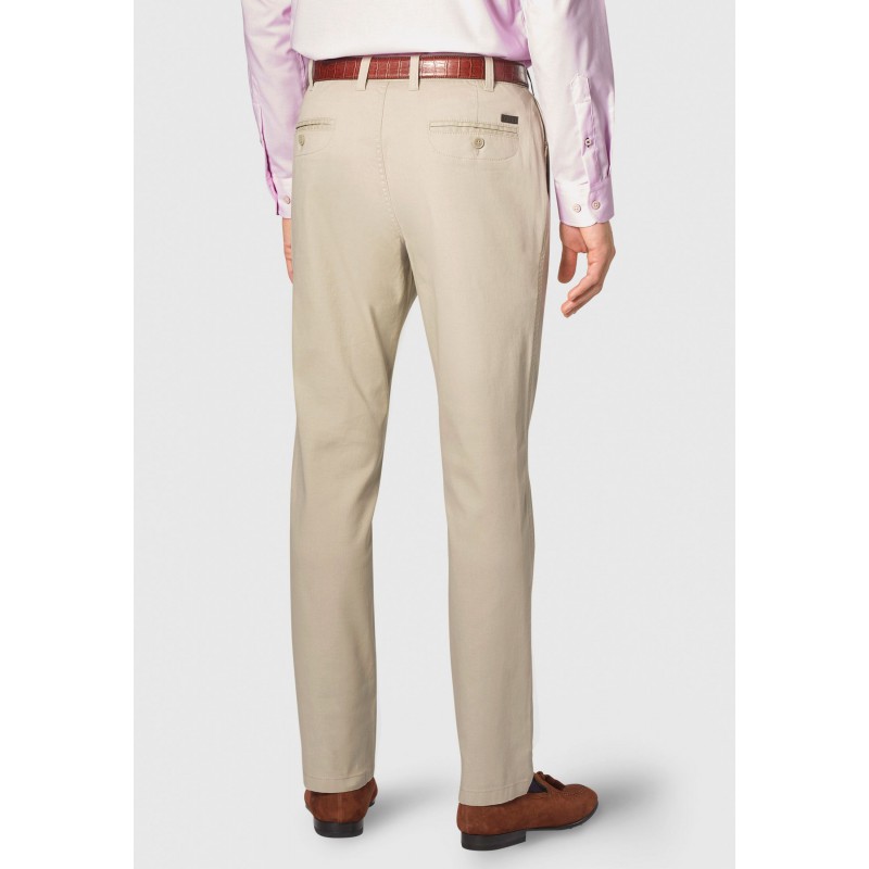 Fit Trousers Brook Taverner Tailored Fit Illingworth Stone Cotton Stretch Trouser £45.00