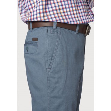 Fit Trousers Brook Taverner Tailored Fit Illingworth Blue Cotton Stretch Trouser £45.00