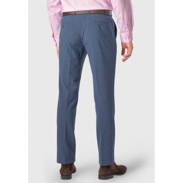 Fit Trousers Brook Taverner Tailored Fit Reeve Airforce Blue Microcheck Wool Rich Trouser £53.00