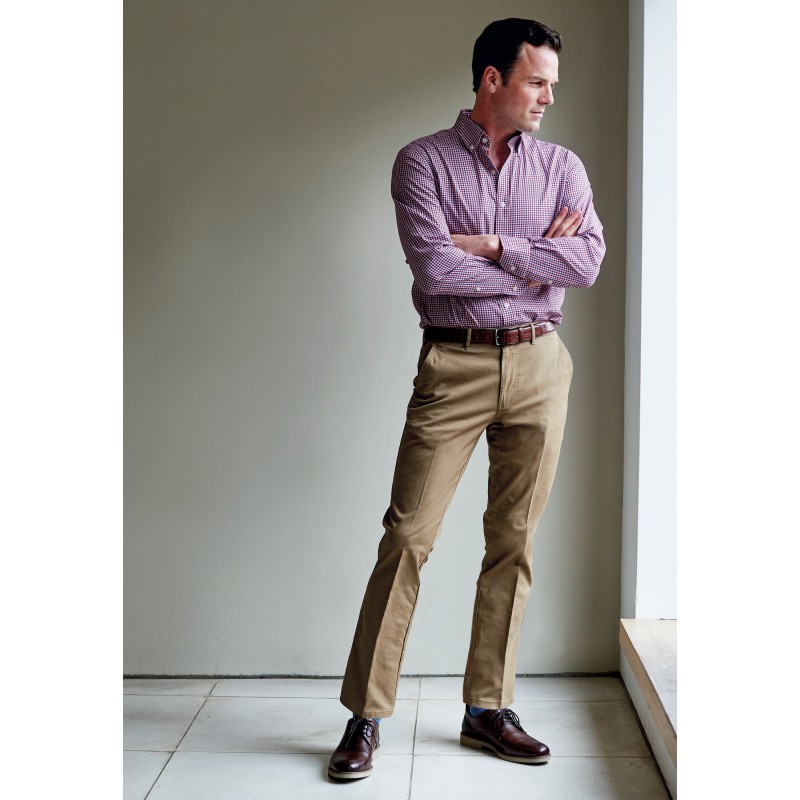 Fit Trousers Brook Taverner Tailored Fit Ben Sand Non-Iron Cotton Stretch Chinos £54.00