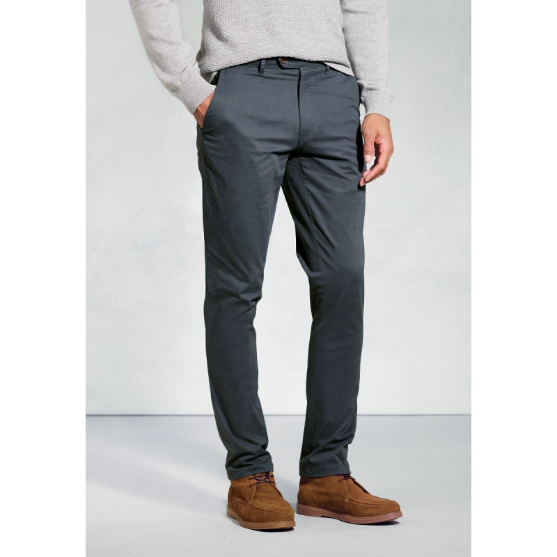 Fit Trousers Brook Taverner Tailored Fit Ben Airforce Blue Non-Iron Cotton Stretch Chinos £54.00