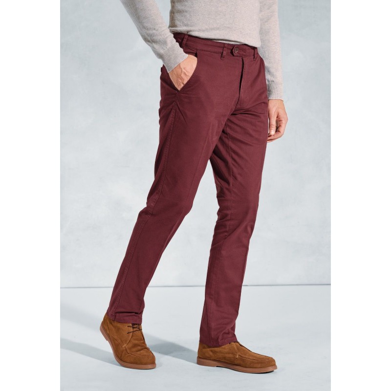 Fit Trousers Brook Taverner Regular Fit Ben Wine Non-Iron Cotton Stretch Chinos £54.00