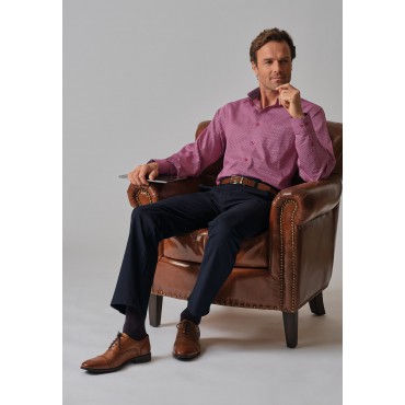 Fit Trousers Brook Taverner Tailored Fit Ben Navy Non-Iron Cotton Stretch Chinos £54.00