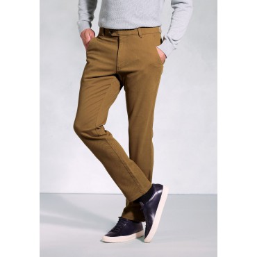 Fit Trousers Brook Taverner Tailored Fit Aristotle Caramel Textured Cotton Stretch Chinos £45.00