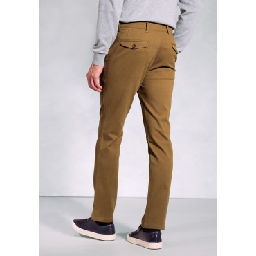 Fit Trousers Brook Taverner Tailored Fit Aristotle Caramel Textured Cotton Stretch Chinos £45.00