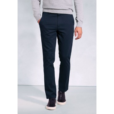 Fit Trousers Brook Taverner Tailored Fit Aristotle Navy Textured Cotton Stretch Chinos £45.00