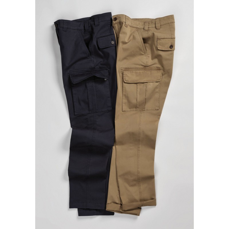 Cargo Trousers Brook Taverner Tailored Fit Carlos Sand Cotton Stretch Cargo Trouser £54.00