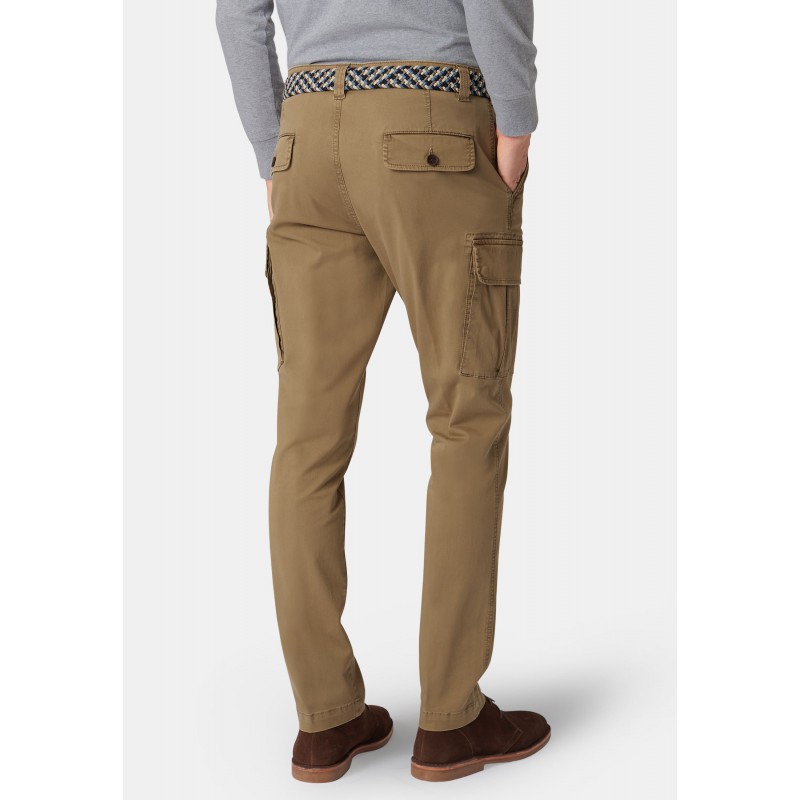 Cargo Trousers Brook Taverner Tailored Fit Carlos Sand Cotton Stretch Cargo Trouser £54.00