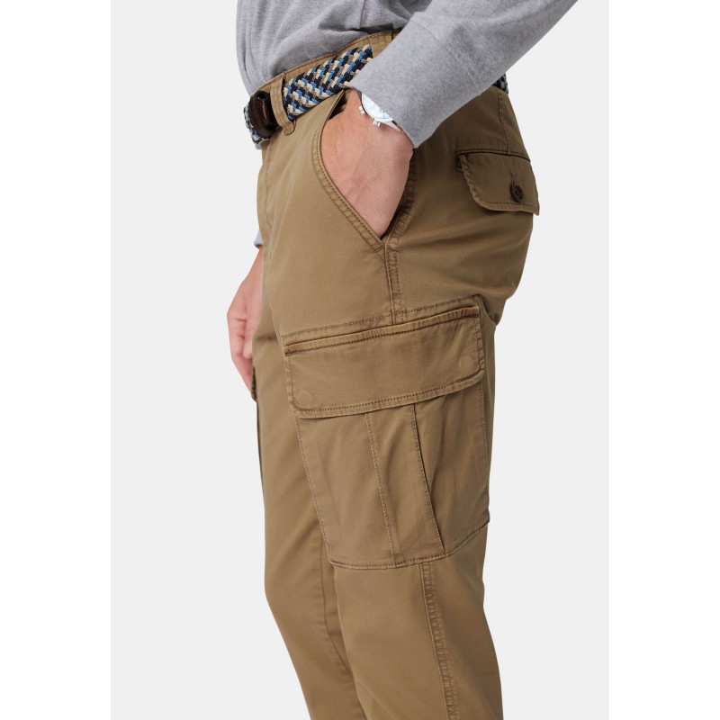 Cargo Trousers Brook Taverner Tailored Fit Carlos Sand Cotton Stretch Cargo Trouser £54.00