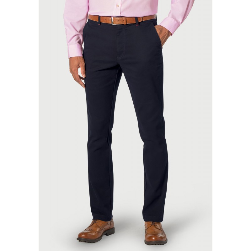 Fit Trousers Brook Taverner Tailored Fit Seychelles Navy Cotton Blend Twill Trouser £54.00