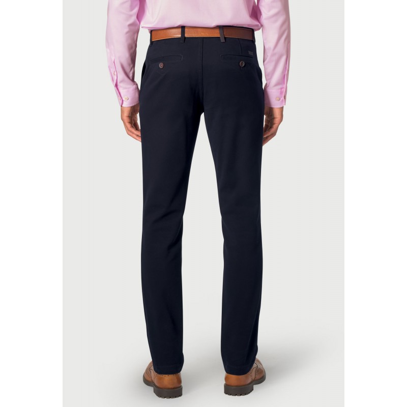 Fit Trousers Brook Taverner Tailored Fit Seychelles Navy Cotton Blend Twill Trouser £54.00