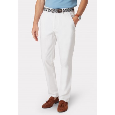 Fit Trousers Brook Taverner Tailored Fit Ribblesdale White Cotton Stretch Chinos £45.00