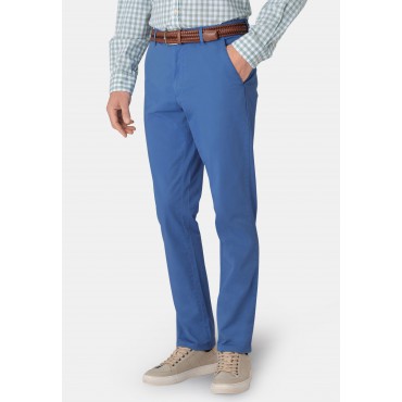 Fit Trousers Brook Taverner Tailored Fit Ribblesdale Sky Blue Cotton Stretch Chinos £45.00