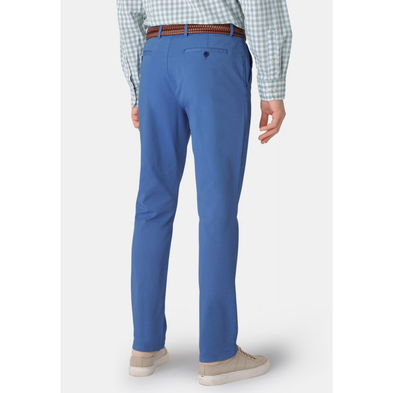 Fit Trousers Brook Taverner Tailored Fit Ribblesdale Sky Blue Cotton Stretch Chinos £45.00