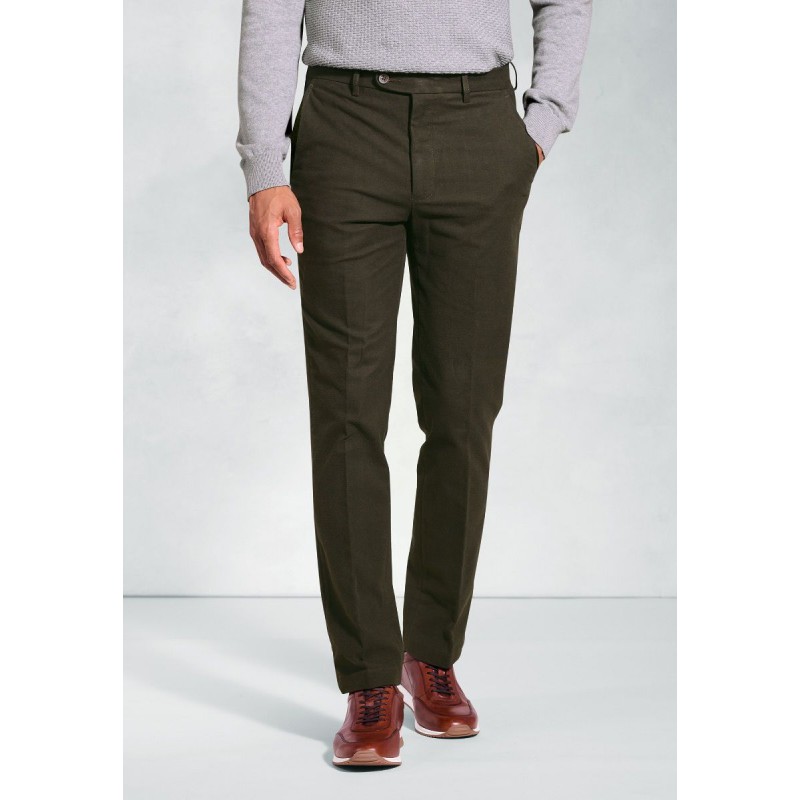 Moleskin Trousers Brook Taverner Regular Fit Kerswell Olive Cotton Moleskin Trouser £62.00