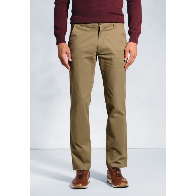 Fit Trousers Brook Taverner Tailored Fit Miami Tan Cotton Stretch Chinos £40.00