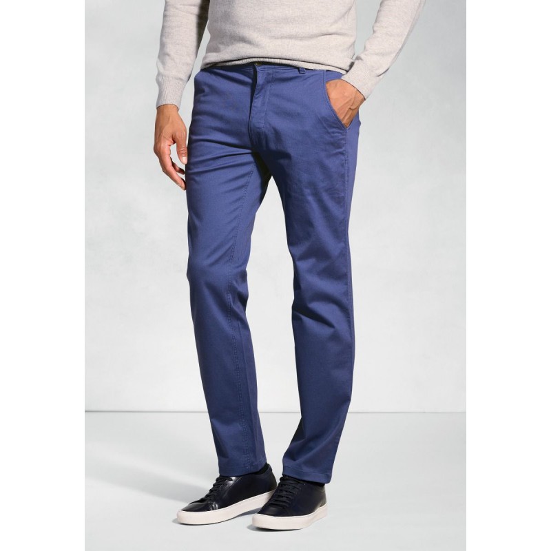 Fit Trousers Brook Taverner Tailored Fit Miami Royal Blue Cotton Stretch Chinos £40.00