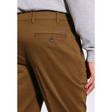 Fit Trousers Brook Taverner Regular Fit Brennan Mocha Single Pleat Textured Cotton Stretch Chinos £54.00