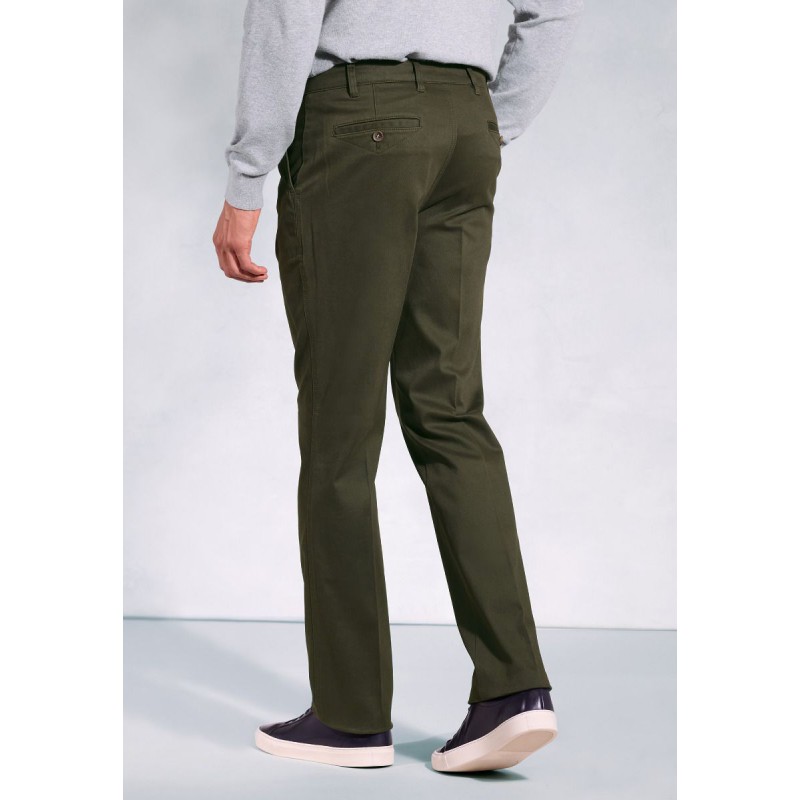 Fit Trousers Brook Taverner Regular Fit Brennan Khaki Single Pleat Textured Cotton Stretch Chinos £54.00