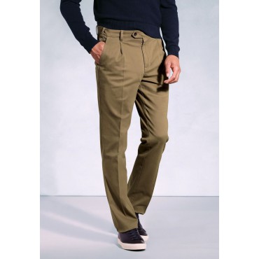 Fit Trousers Brook Taverner Regular Fit Brennan Sand Single Pleat Textured Cotton Stretch Chinos £54.00