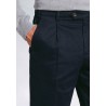 Fit Trousers Brook Taverner Regular Fit Brennan Navy Single Pleat Textured Cotton Stretch Chinos £54.00