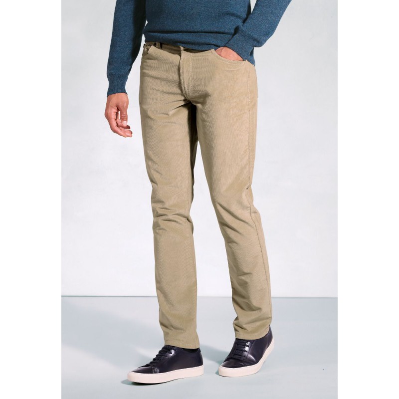 Corduroy Trousers Brook Taverner Tailored Fit Cunningham Stone SupimaR Corduroy Jeans £62.00