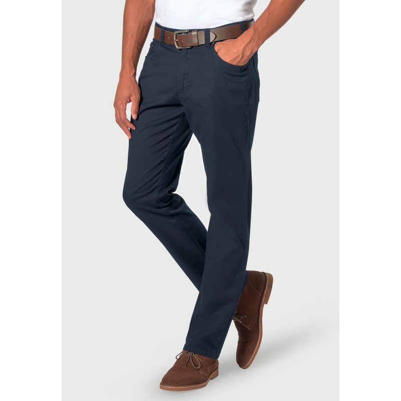 Fit Trousers Brook Taverner Regular And Tailored Fit Roddick Navy Twill Cotton Stretch Jeans £45.00