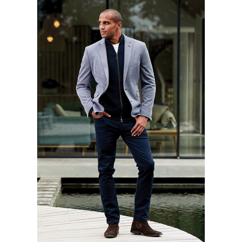 Fit Trousers Brook Taverner Regular And Tailored Fit Roddick Navy Twill Cotton Stretch Jeans £45.00