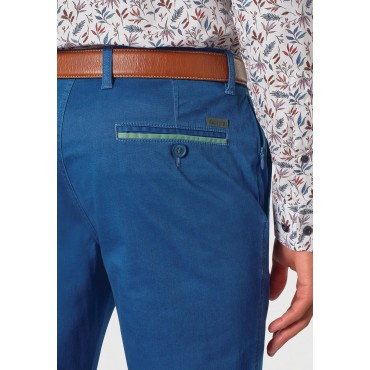 Fit Trousers Brook Taverner Tailored Fit Perry Blue Fine Twill Stretch Cotton Trouser £45.00