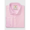 Easycare Shirts Brook Taverner Regular Fit Pink Herringbone Double Cuff Cotton Shirt £45.00