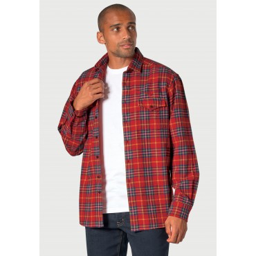 Overshirts Brook Taverner Red Navy Yellow And White Check Western Style Brushed Cotton Overshirt £45.00