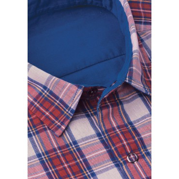 Overshirts Brook Taverner Wine Blue Yellow And White Check Reversible Overshirt £45.00