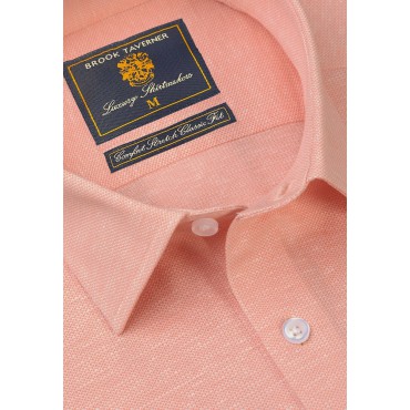 Business Casual Shirts Brook Taverner Regular Fit Apricot Knitted Shirt £45.00