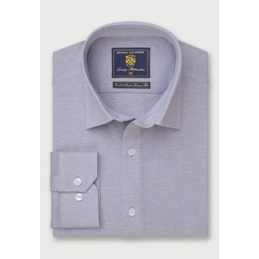 Business Casual Shirts Brook Taverner Tailored Fit Blue Knitted Shirt £45.00