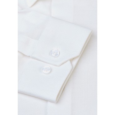 Business Casual Shirts Brook Taverner Tailored Fit White Knitted Shirt £45.00