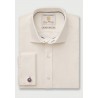 Shirts Brook Taverner Tailored Fit Cream Double Cuff Shirt £45.00