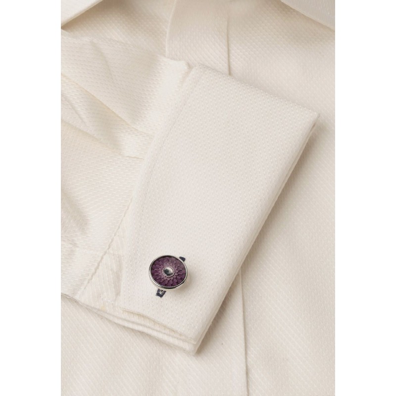 Shirts Brook Taverner Tailored Fit Cream Double Cuff Shirt £45.00