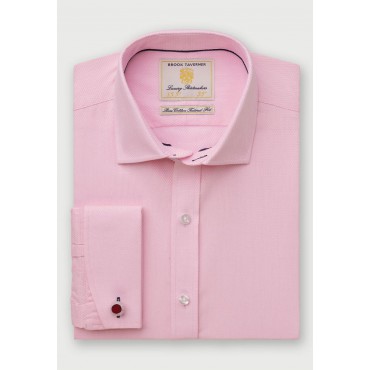 Shirts Brook Taverner Tailored Fit Pink Double Cuff Shirt £45.00