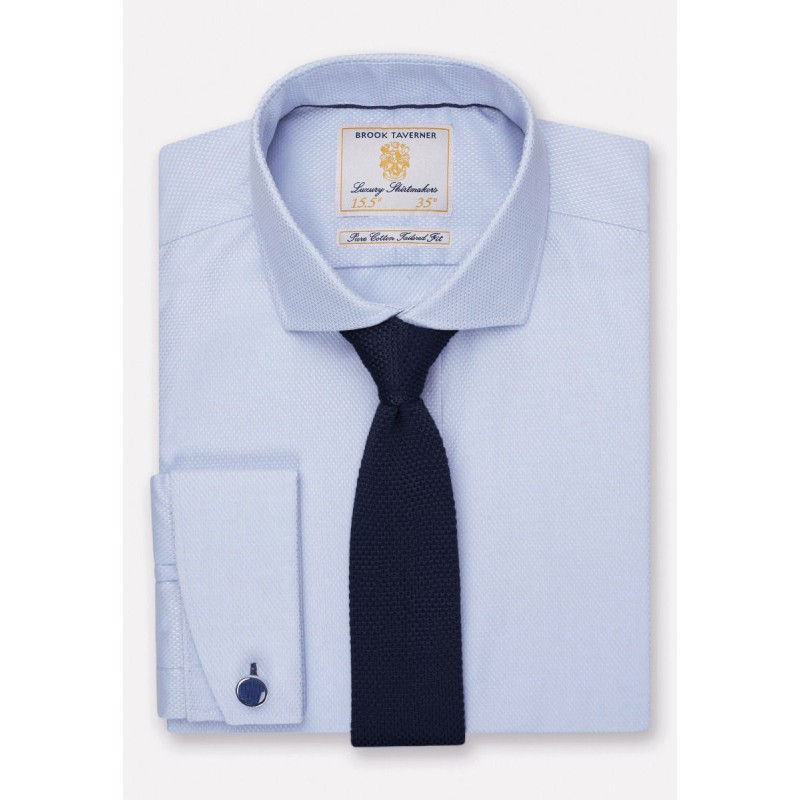 Shirts Brook Taverner Tailored Fit Sky Blue Double Cuff Shirt £45.00