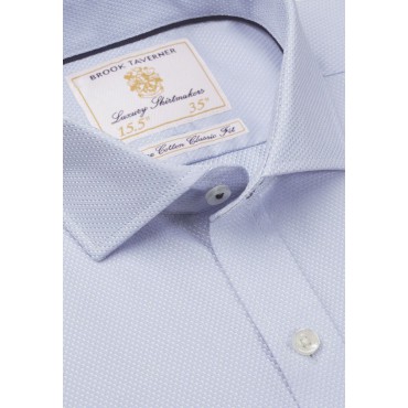 Shirts Brook Taverner Tailored Fit Sky Blue Double Cuff Shirt £45.00